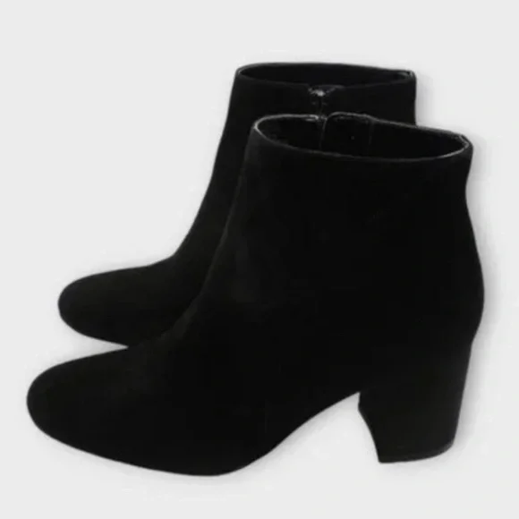 Your basic black, suede, smaller heeled bootie but NOT! - Picture 3 of 7